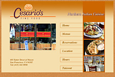 restaurant web page